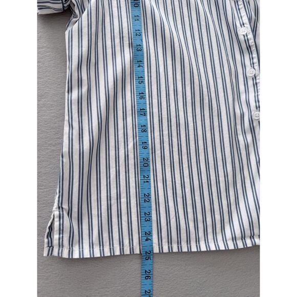 LAKE Pajamas Cotton Striped Set Women’s XL Blue White Classic Poplin - Picture 6 of 10
